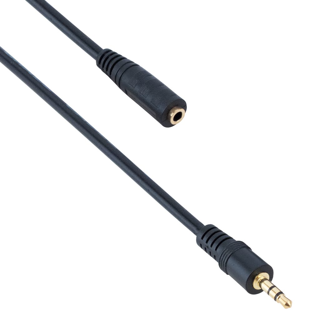 Аудио кабел DeTech AUX M - AUX F, 3.5мм, 3.0м