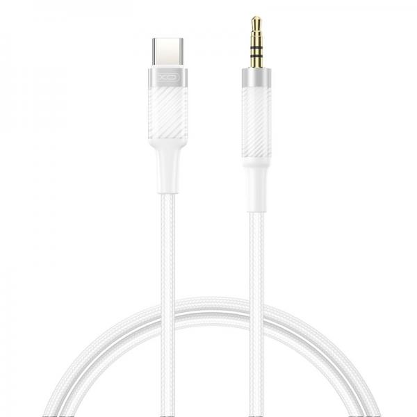 Аудио кабел XO-NB-R279B AUX 3.5мм 1m към Type-C (Бял)