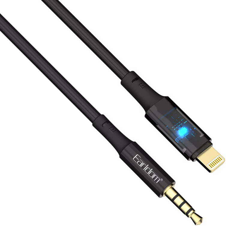 Аудио преходник - Earldom ET-AUX52, 3.5mm AUX към Lightning, 1.0м, Черен 