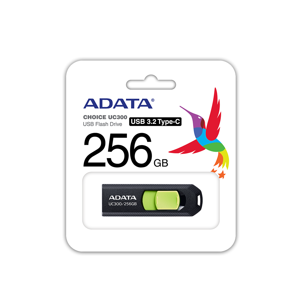 Флаш памет ADATA 256GB TYPE-C UC300 BK/GN