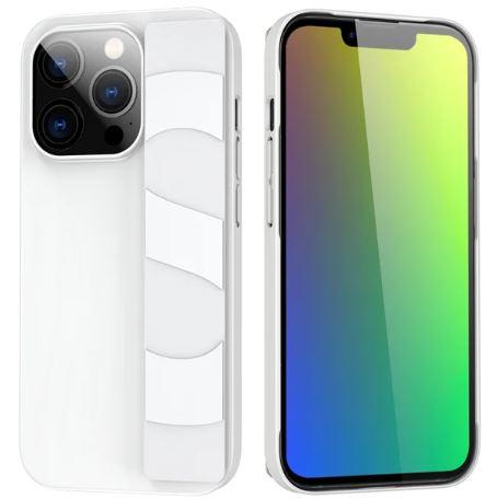 Калъф PVC с каишка за ръка / Бял / за iPhone 15 6.1
