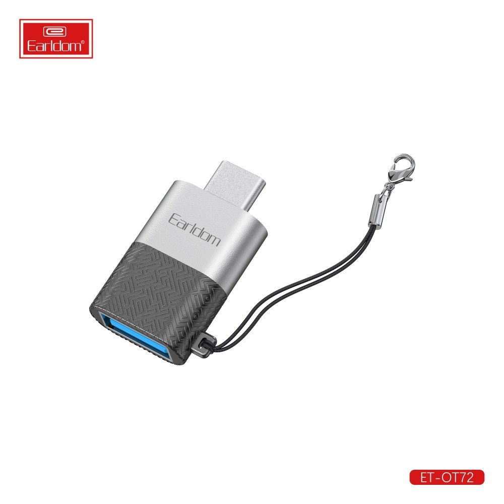 Преходник Earldom ET-OT72, USB (F) към Type-C, OTG, Черен
