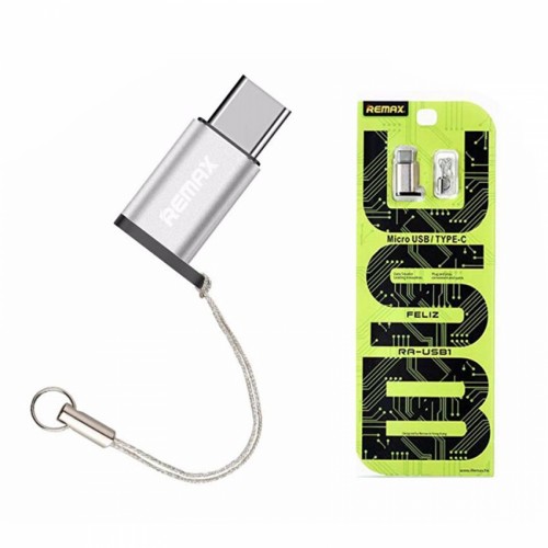 Преходник Micro USB към USB 3.1 Type-C, Remax RA-USB1, сребрист