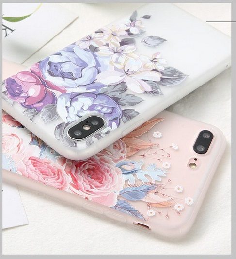 Силиконов калъф /цветя/ за Huawei P10