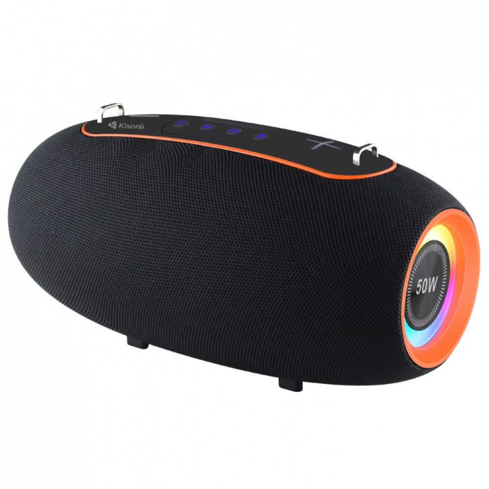 Тонколона Kisonli K8, Bluetooth, USB, SD, AUX, RGB, Черен