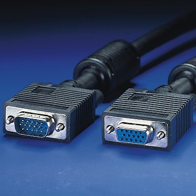 Видео кабел - Vcom VGA - VGA, 1.5m, Ферит, Черен