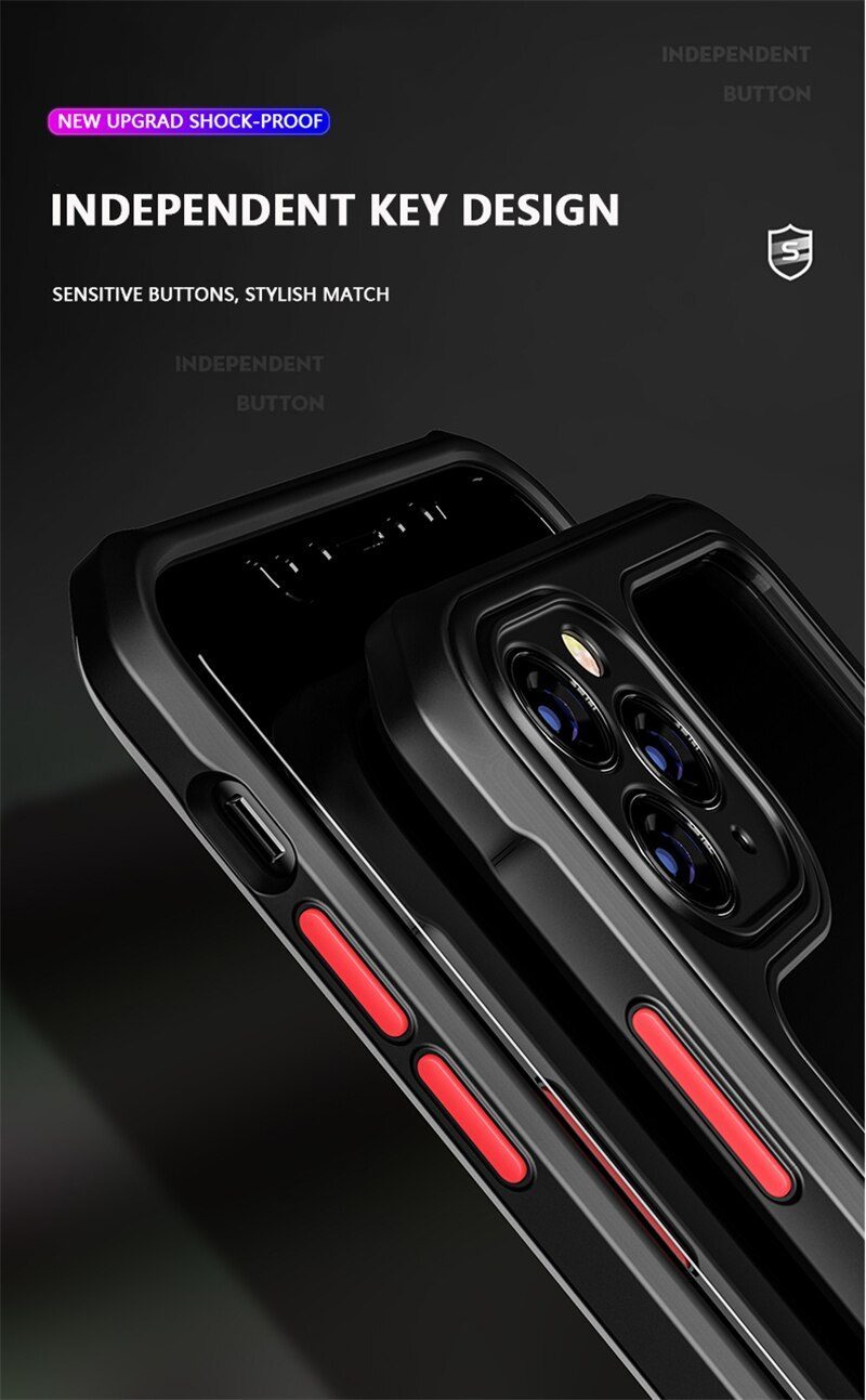 Твърд калъф прозрачен /черен кант/ за Iphone 12 Mini 5.4 