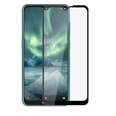 Full Glue Стъклен screen protector за Nokia 2.4 / Черен / 