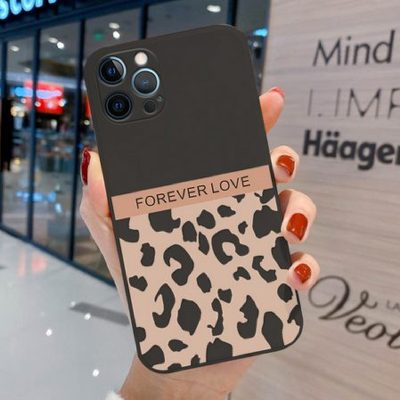 Калъф /леопардов принт/ Forever Love черен за Iphone XS Max 