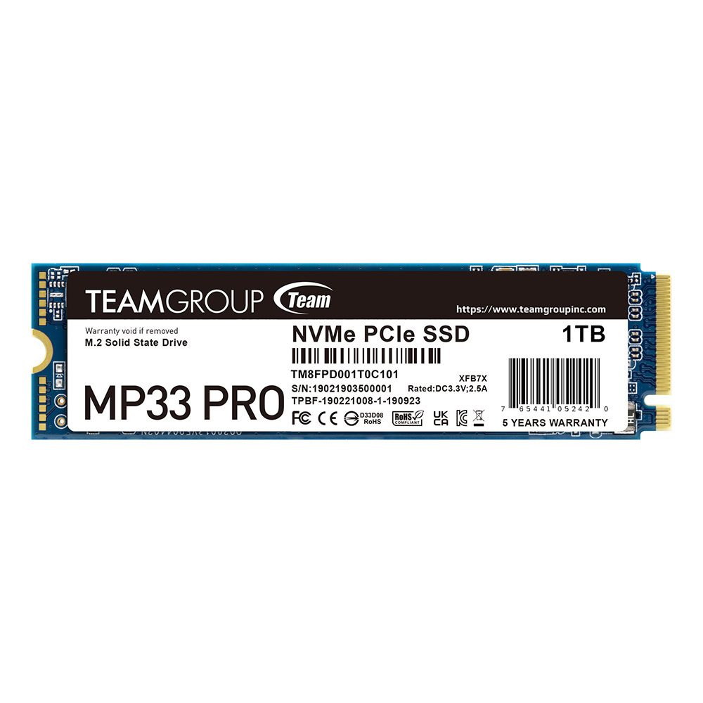 Памет SSD TEAM SSD MP33 PRO 1TB M2 PCI-E