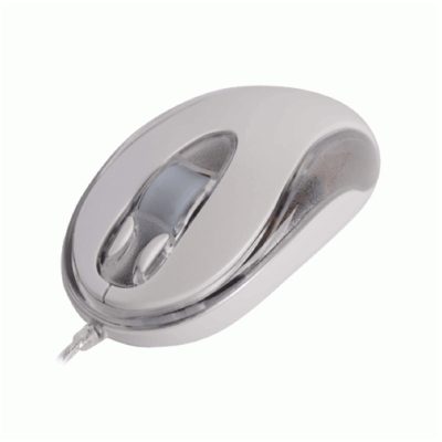 Мишка A4 BW-9 OPT/U-SHAP/WHEEL/SILVR