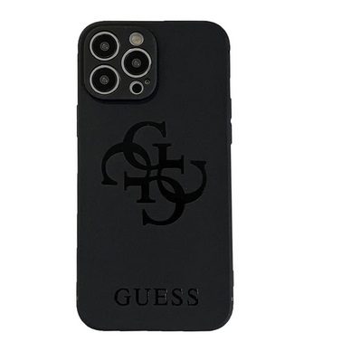 Силиконов калъф Guess с лого / черен / за Iphone 13 Pro Max