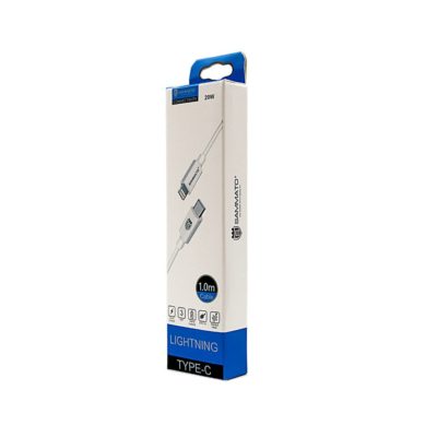 Дата кабел (за зареждане) (TYPE-C)-(Lightning) 20W 3A 1м. бял SAMMATO