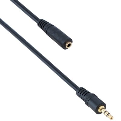 Аудио кабел DeTech AUX M - AUX F, 3.5мм, 3.0м