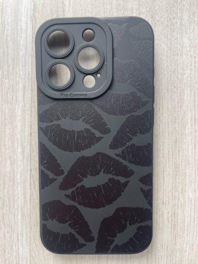 Силиконов калъф за Iphone 15 pro / черен black kiss /