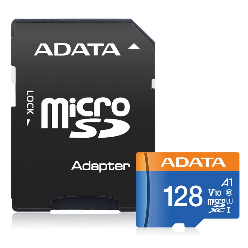Карта памет ADATA 128GB SDXCM+A UHS-I CL10A1 с адаптер 