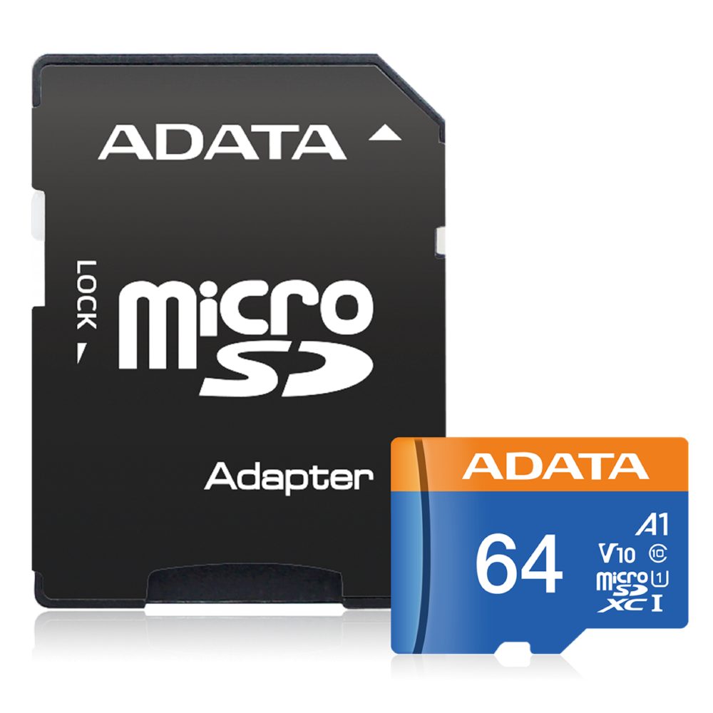 Карта памет ADATA 64GB SDXCM+A UHS-I CL10A1 с адаптер 