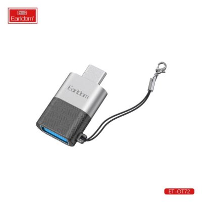 Преходник Earldom ET-OT72, USB (F) към Type-C, OTG, Черен
