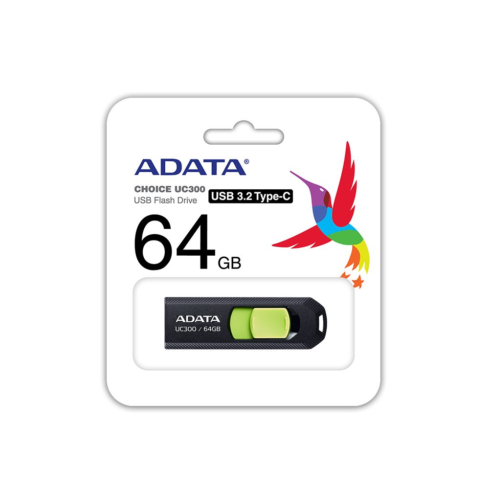 Флаш памет ADATA 64GB TYPE-C UC300 BK/GN