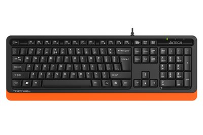 Клавиатура A4 FKS10 MULTM KEYB ORANGE с кабел и кирилизация, черна