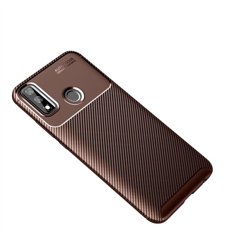 Силиконов калъф /кафяв/ Carbon Fiber за Huawei Y8p 