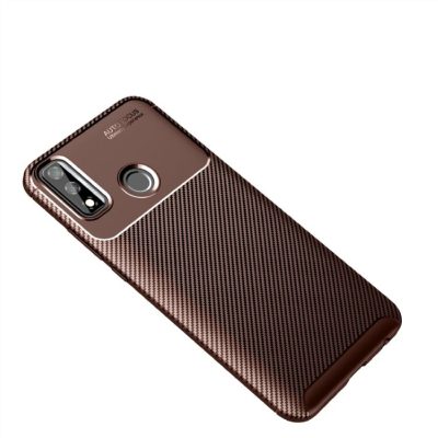Силиконов калъф /кафяв/ Carbon Fiber за Huawei Y8p 
