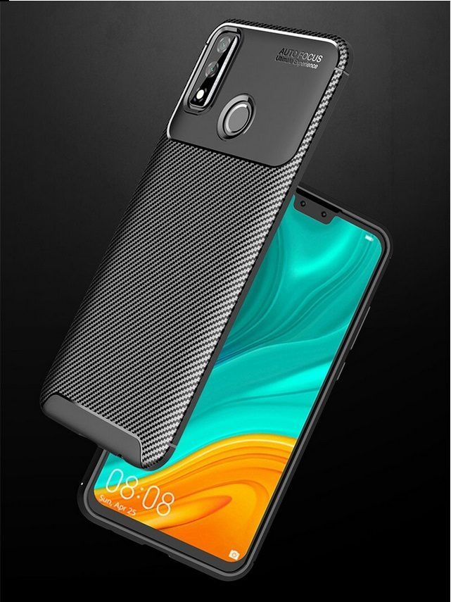 Силиконов калъф /черен/ Carbon Fiber за Huawei Y8p