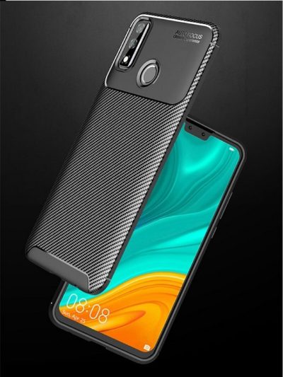 Силиконов калъф /черен/ Carbon Fiber за Huawei Y8p