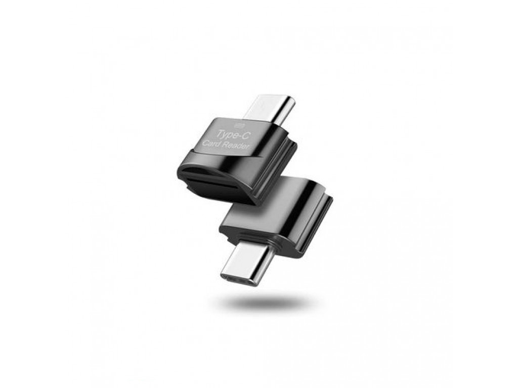 Адаптор / преходник Micro SD TF - Type-C - OTG Card Reader / Сребърен /