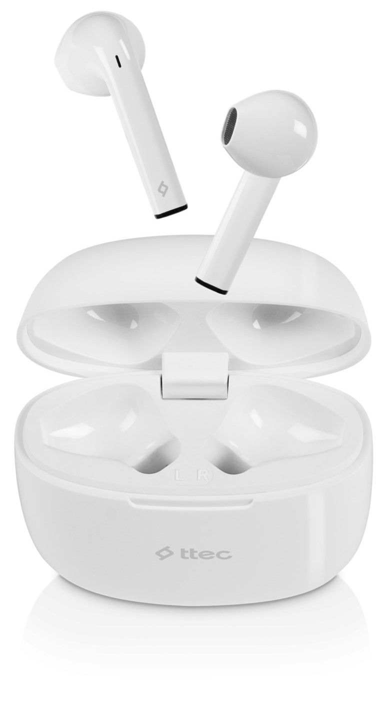 Безжични слушалки Ttec Bluetooth, TWS, Бели 