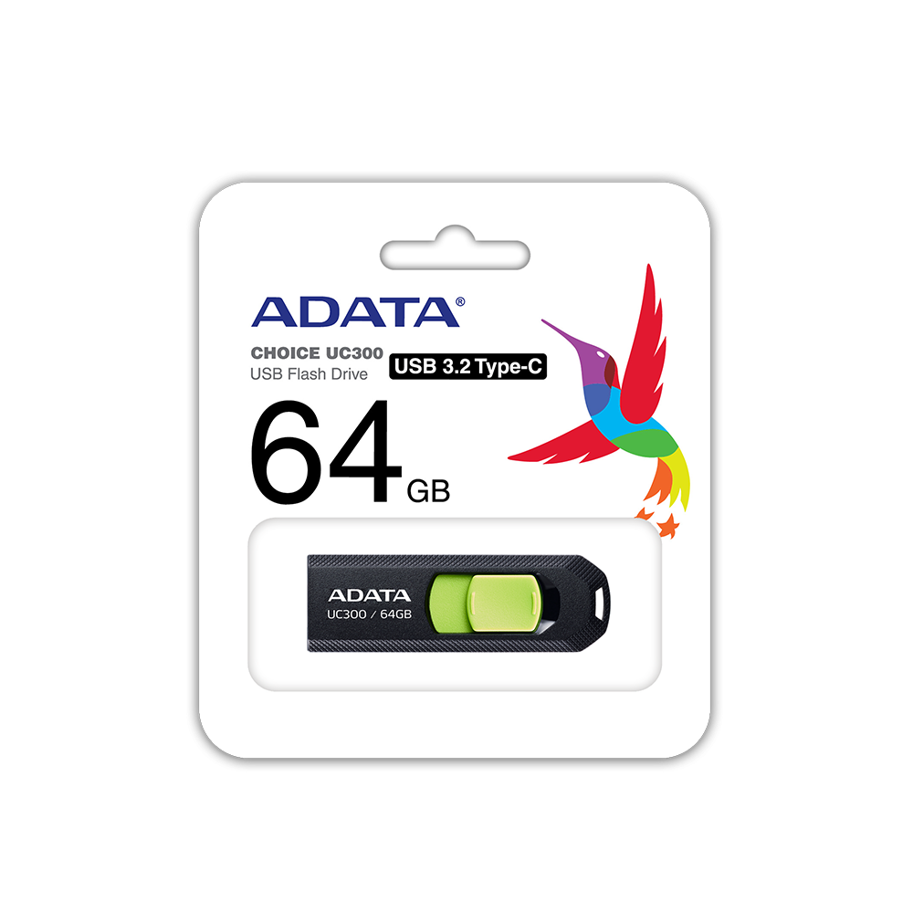 Флаш памет ADATA 64GB TYPE-C UC300 BK/GN