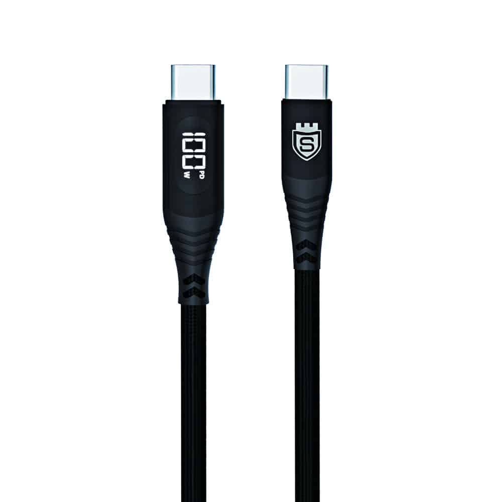 Кабел SAMMATO PD TYPE C to TYPE C 100W LCD 2м. корда черен