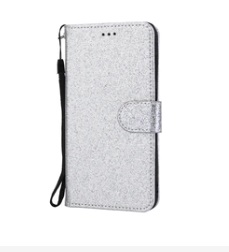 Калъф тефтер за Lenovo A5000 /сребърен/