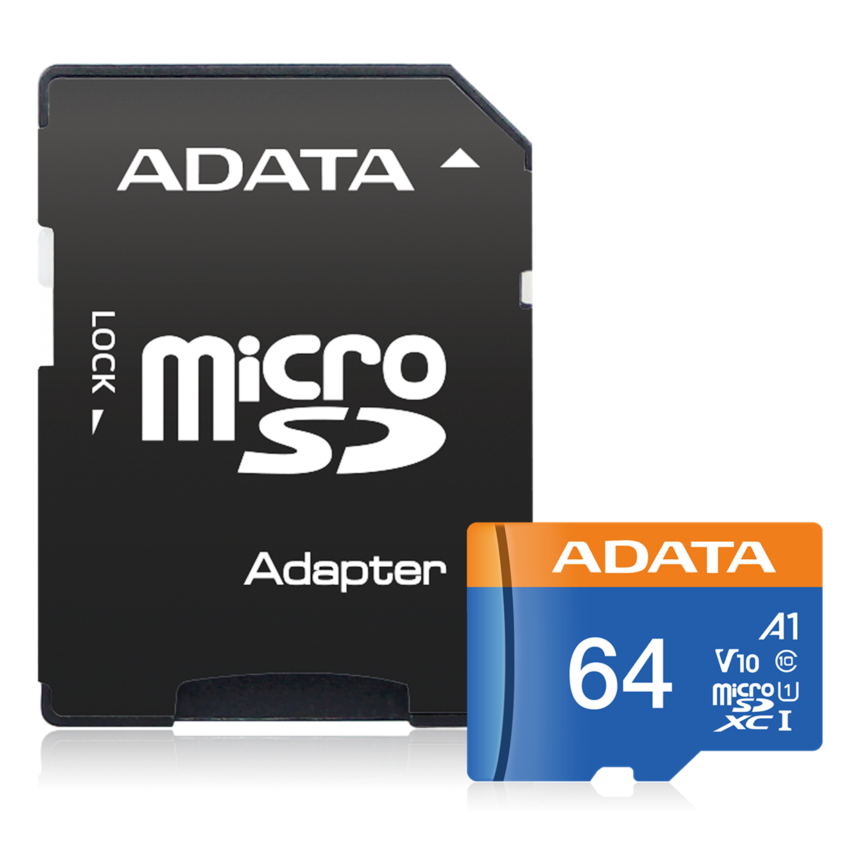 Карта памет ADATA 64GB SDXCM+A UHS-I CL10A1 с адаптер 
