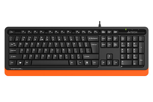 Клавиатура A4 FKS10 MULTM KEYB ORANGE с кабел и кирилизация, черна