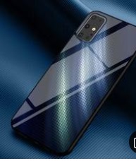 Силиконов калъф Carbon fiber/син-зелен/ за Samsung Galaxy A51