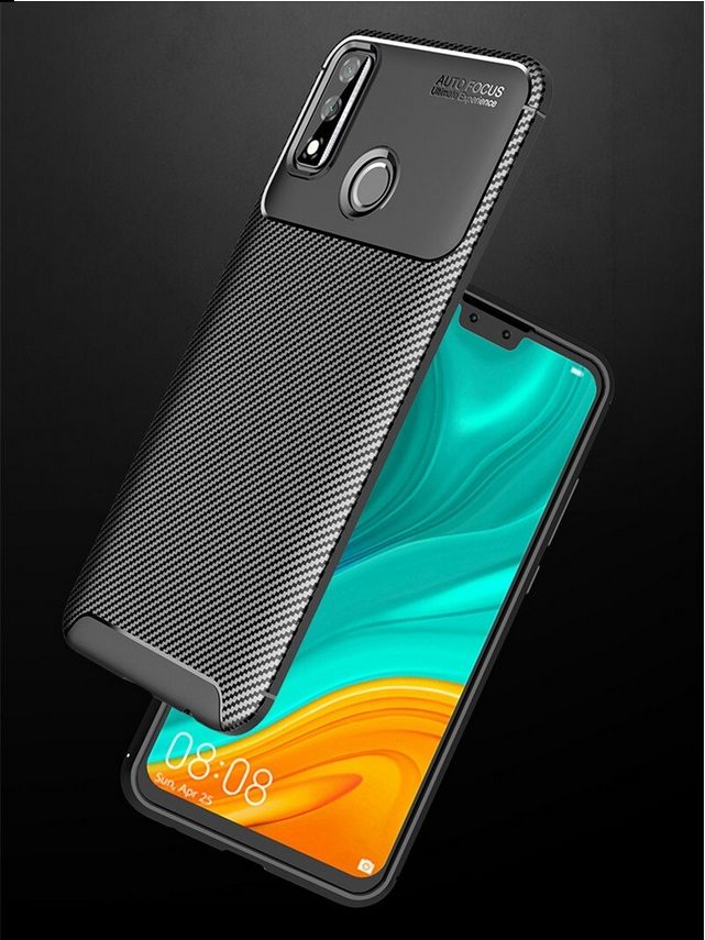 Силиконов калъф /черен/ Carbon Fiber за Huawei Y8p