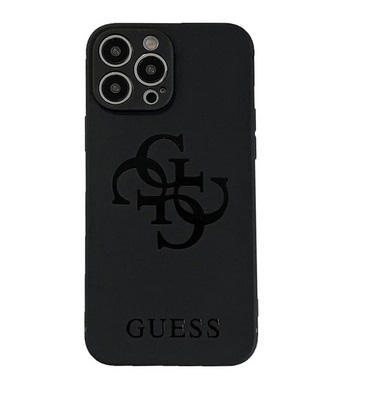 Силиконов калъф Guess с лого / черен / за Iphone 13 Pro Max