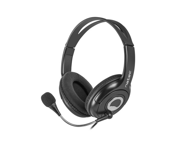 Слушалки за компютър с микрофон -  Natec Headset Bear 2 With Microphone Black