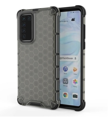 Твърд калъф /пчелна пита/ черен за Huawei P40 Pro