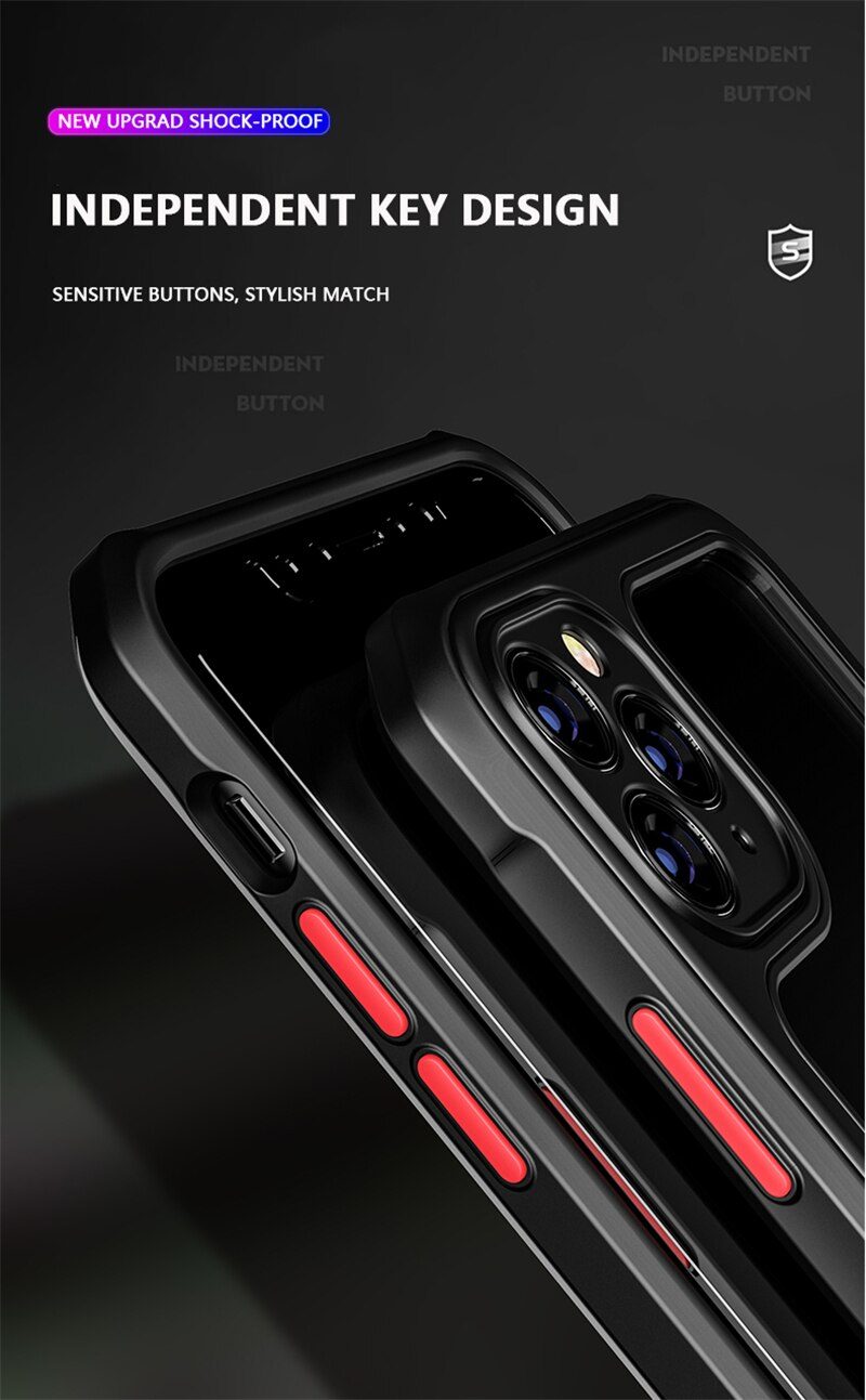 Твърд калъф прозрачен /черен кант/ за Iphone 12 Mini 5.4 