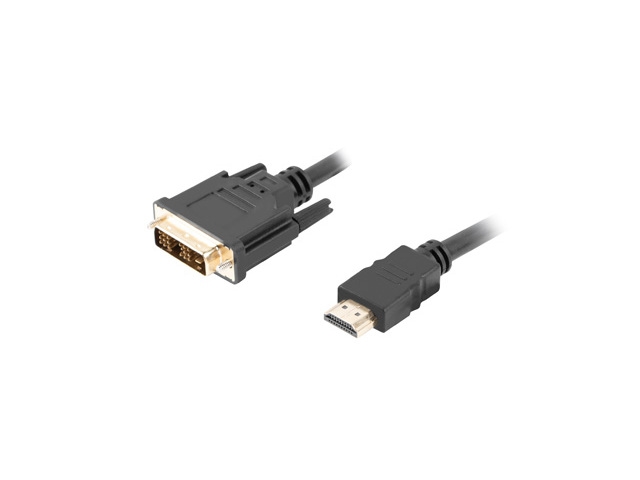 Видео кабел - Lanberg HDMI M - DVI-D M (18+1) cable 1.8m, single link, black
