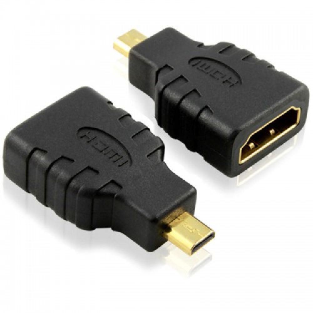 Видео преходник - DeTech HDMI F - Micro Hdmi M, Черен 