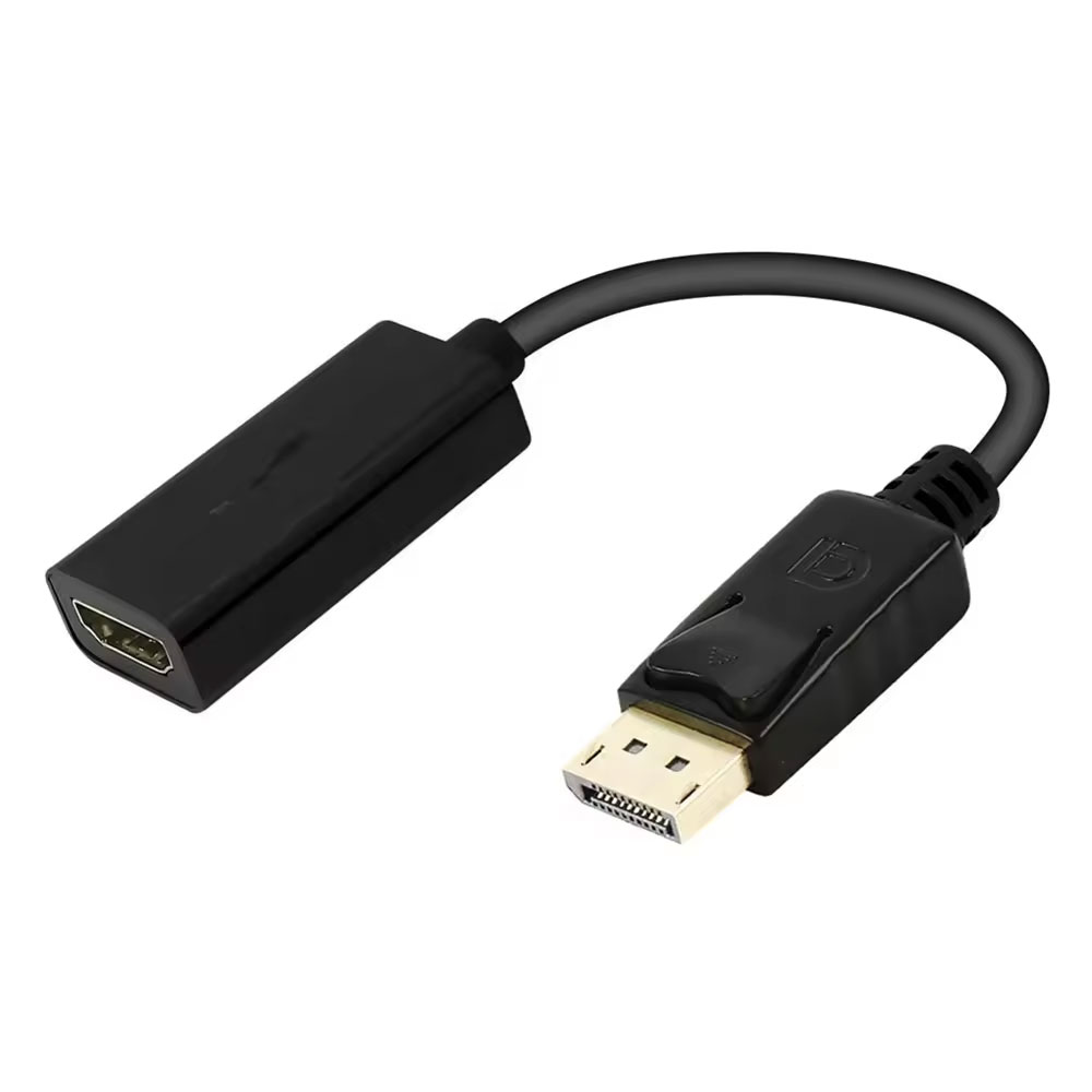 Видео преходник DP - HDMI, DeTech, Черен