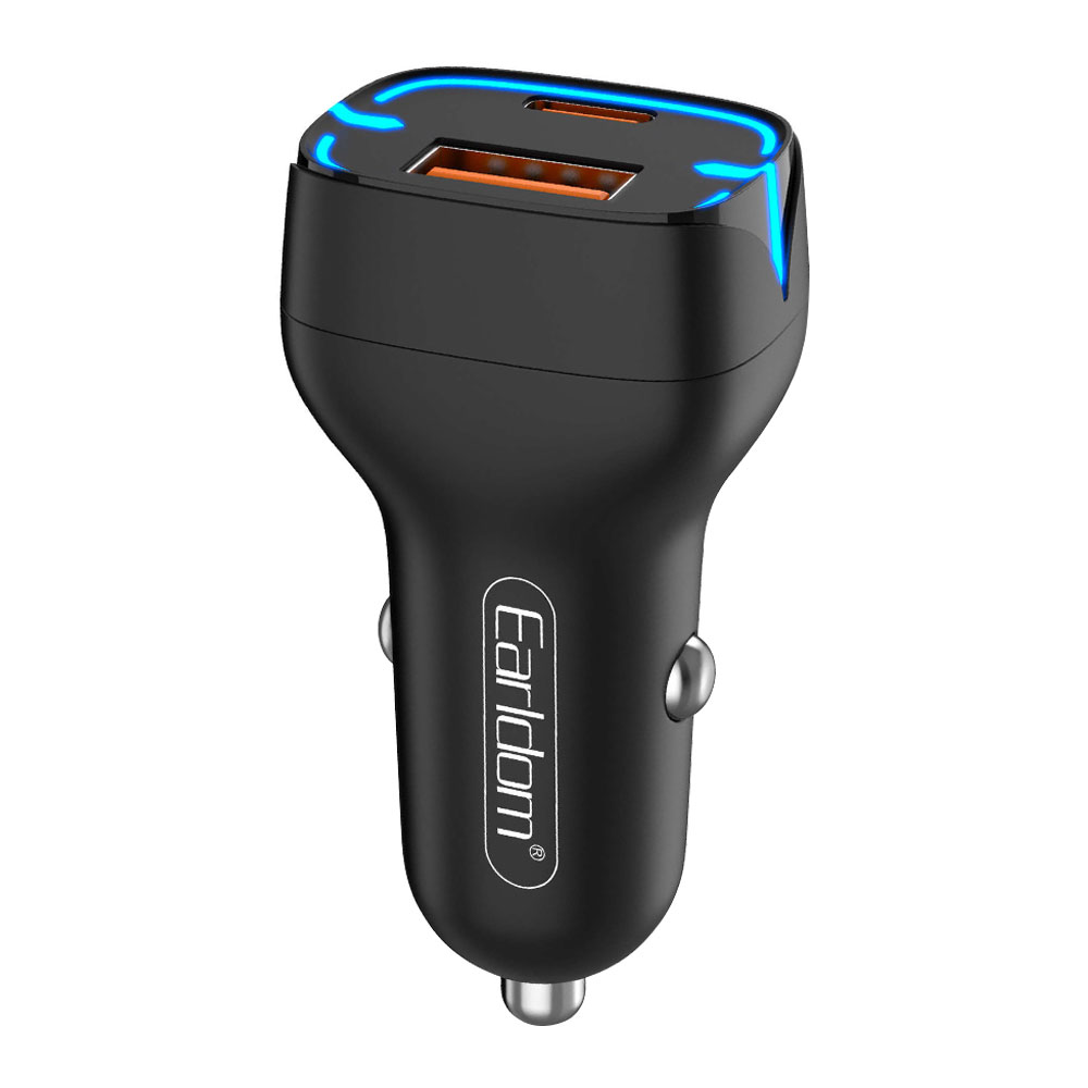 Зарядно устройство за кола Earldom ES-CC2, 1xUSB3.0, 1xType-C